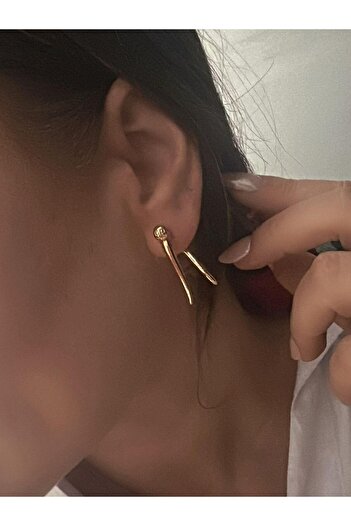 MyladyAccessoriess Special Series Double Design Earrings with Heel Detail