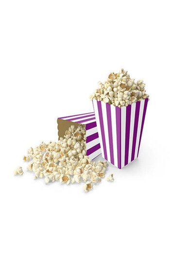 Parti Adresi Corn Box Small Striped Purple 8 Pieces