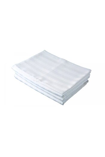 Kotonia Home Damask bed sheet, wide stripes, 220x240cm, white