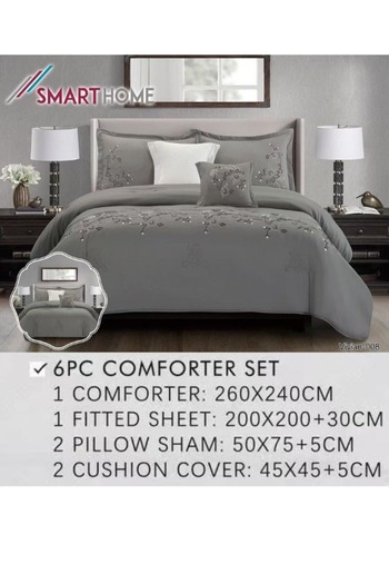 smart home Embroidered two-sided quilt set, two-sided mattress, consisting 6 pieces, 100% microfiber, 240x260cm