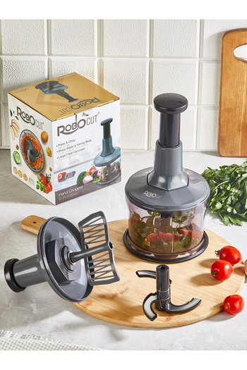 Mapple Home Practical Hand Rondosu with 3 Blades - Pressed Stainless Steel 1300 ml