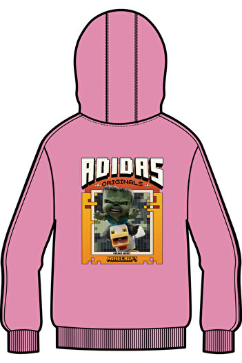 adidas Gfx Fz Hoodie Sweatshirt Pink Jz9933