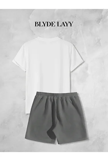 BLYDE LAYY Unisex Palm Printed Shorts-T-Shirt Set