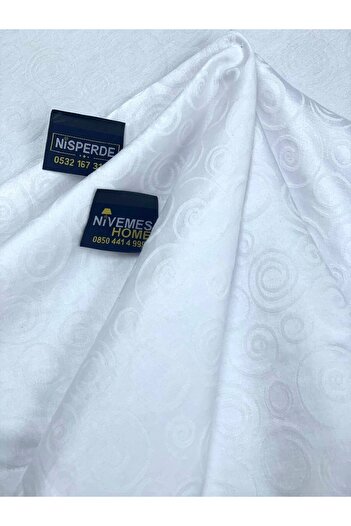 NİVEMESHOME Nivemeshome 140X200 White Circle Symbol Stain Resistant Table Cloth
