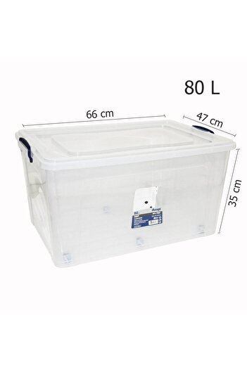 Generic 80L Multipurpose Plastic Storage Box with Wheels