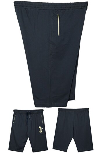 marufshop Pine1 Written Combed Cotton Capri Suitable for Men's Large Sizes between 110 - 150 Kilograms