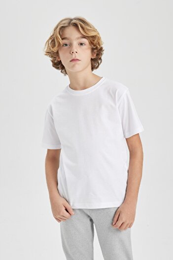 DeFacto Μπλουζάκι Boy's Crew Neck Basic μονόχρωμο κοντομάνικο μπλουζάκι K1687a624sm