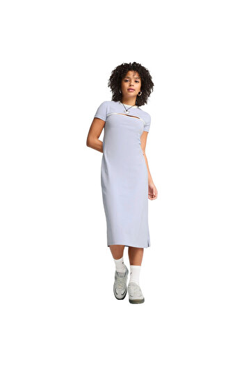 Puma Rochie Puma Wardrobe Ess Midi Cut-out Dress, Albastru, Femei