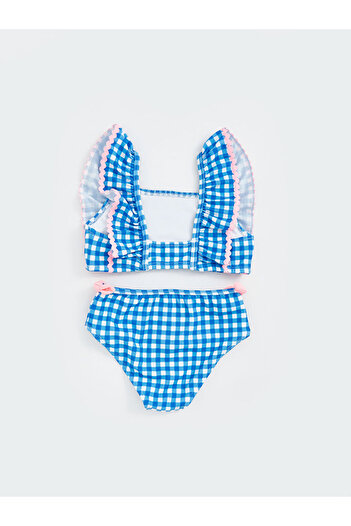 LC Waikiki Square Neck Plaid Girl's Bikini