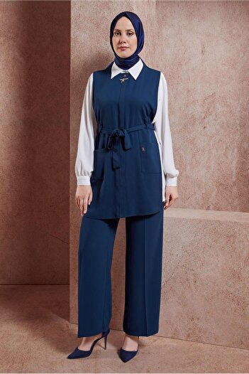 Alvina 44171 Model Belted Three Pants Set