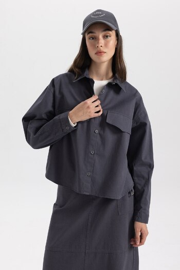 DeFacto Gabardine Relax Fit tunika ing - hosszú ujjú B2677ax23au