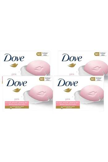 Dove Dove Pink Beauty Bar Soap with Moisturizing Cream, 4 Bars