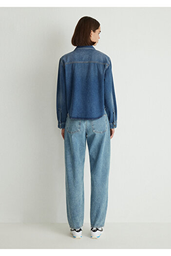 Mavi Tia All Blue Indigo Mavisi Jean Gömlek Crop / Kısa Kesim 1210820-87817