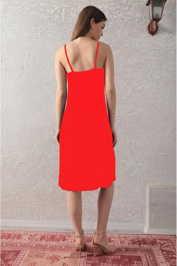 Lucky Line Women's Thin Strap Summer Seaside Black Viscose Combed Cotton Comfortable Dress