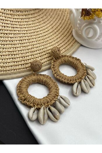 MORMAVİ Seashell Straw Earrings
