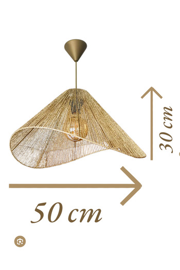 Bubihome ASİMETRİK MODERN AVİZE, GOLD METALİK İPLİ EL YAPIMI BOHEM AVİZE BÜYÜK BOY
