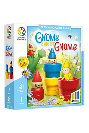 Smart Games - Gnome sweet Gnome - logic game with 48 challenges, 3+ years, international edition