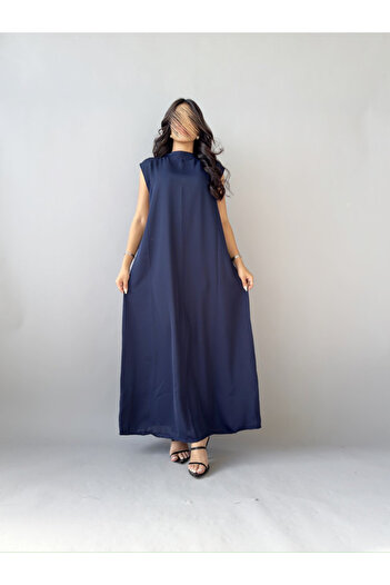 outline Navy blue underdress under the abaya