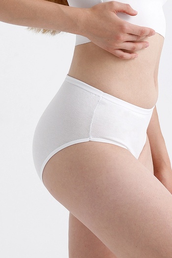 Meine Liebe Unterwäsche Pack of 5 Cotton High Waist Panties with Gathering Features Gray
