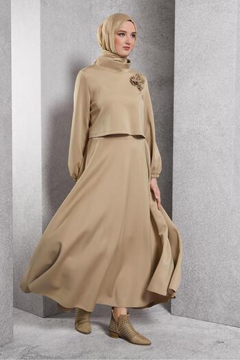 Alvina Skirted Brooch Tracksuit Set - 45054