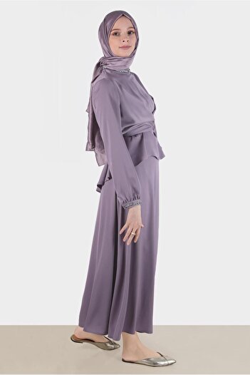Alvina Satin Double Skirt Set - Cross Tied 30280