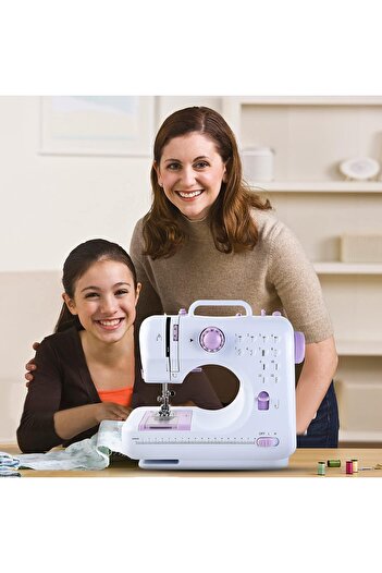 Yelajoy Mini Sewing Machine,with 12 Built-in Stitch Patterns, Light, 2 Speed,with Light,for Beginners Kids