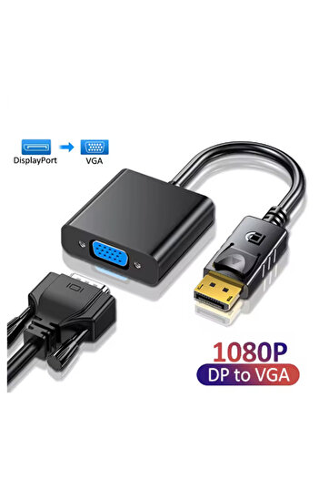 Derwell Displayport Dp Vga Adaptör Kablosu Erkek Dp Erkek Vga Dönüştürücü Pc Dizüstü Hdtv Monitör Için