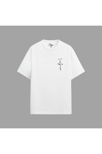 Edizen Μπλουζάκι Unisex Oversize Premium Travis Scott 100% βαμβακερό λευκό