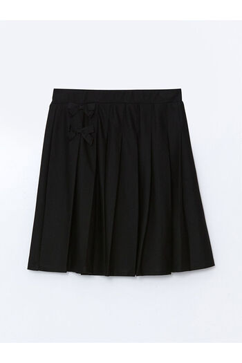 LC Waikiki Peak New Season Elastic Waist Bow Detail Girls' Pleated Skirt