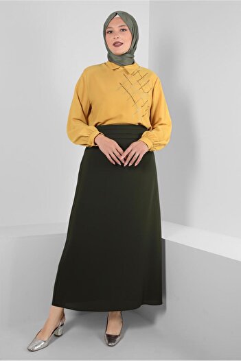 Alvina Plus Size Stone Detailled Tunic 20236
