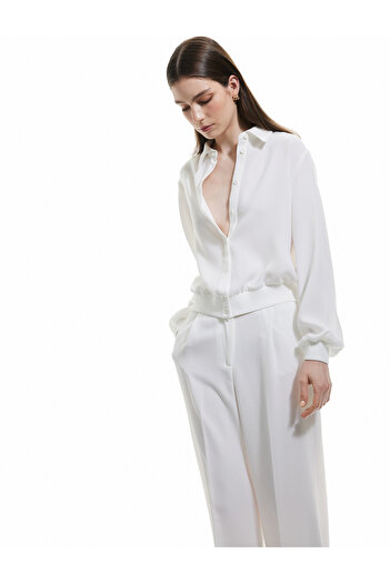 Koton Buttoned Long Sleeve Classic Collar Crepe Shirt