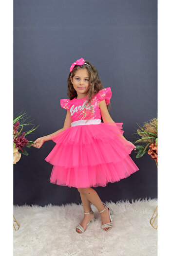 Delfini kids TAÇLI DOĞUM GÜNÜ PARTİ ABİYE ELBİSE