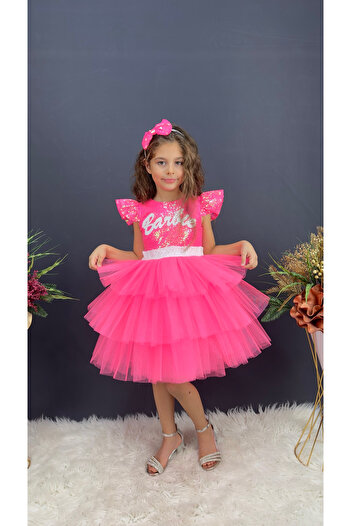 Delfini kids TAÇLI DOĞUM GÜNÜ PARTİ ABİYE ELBİSE