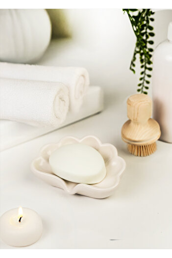 LALEZEN HOME Ceramic Sea Shell Model Soap Dish - Ceramic Soap Dish