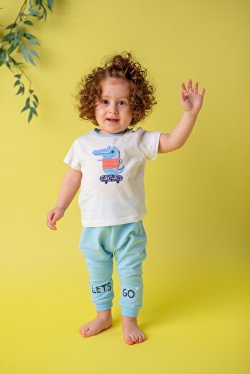 Zeyland Baby Boy White Tshirt Trousers Set