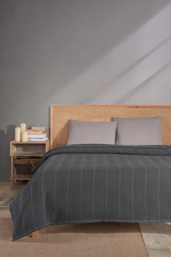 MYLASA HOME Mylasahome 100% Natural Cotton Bordered Patterned Single Pique 160X220Cm