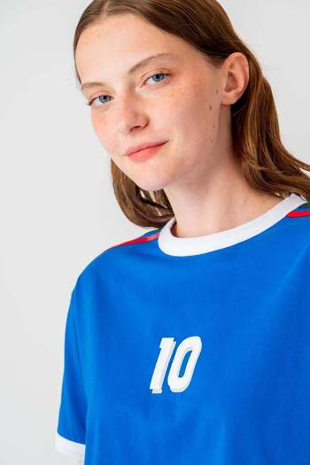 Socrates Tricou Italia 10 Lightweight Crop - Albastru