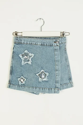 DMB BOYS & GIRLS 9-14 ani Blugi pentru fete Fusta scurtă din denim înstelat