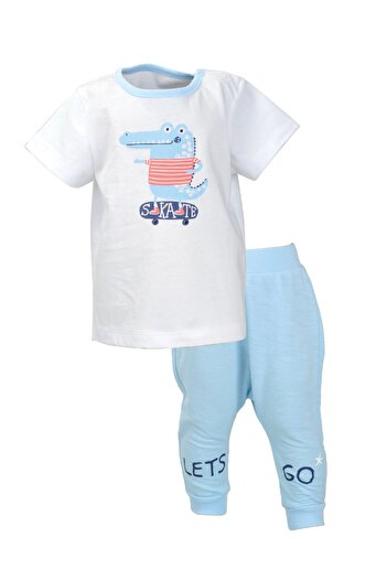 Zeyland Baby Boy White Tshirt Trousers Set