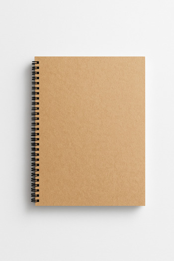 Fark Tanıtım Kraft Cover Checkered Notebook, A5 Spiral Notebook, 60 Sheets (120 Sheets)