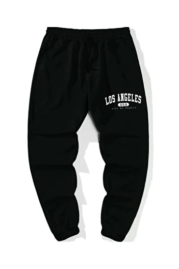 VBSVİBES ΜΑΥΡΟ Unisex LA Printed Jogger Sweatpants