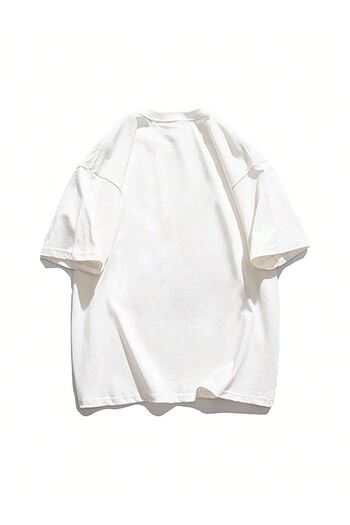 VBSVİBES Πλεκτό μπλουζάκι Unisex Λευκό Oversize Emaggie με στάμπα