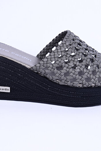 Pierre Cardin 3530 Straw Comfortable Sole Platinum Daily Women's Slippers