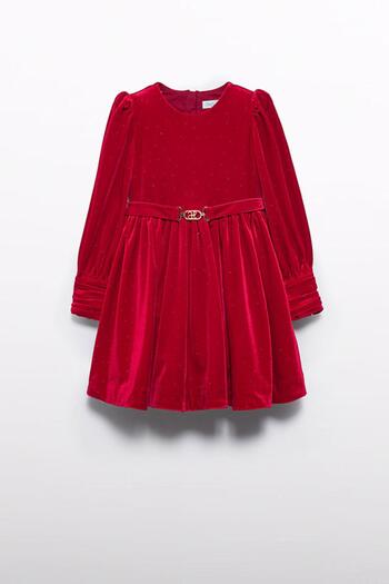 MAYORAL Abel&Lula Long Sleeve Girls Velvet Dress_Mnvs05536