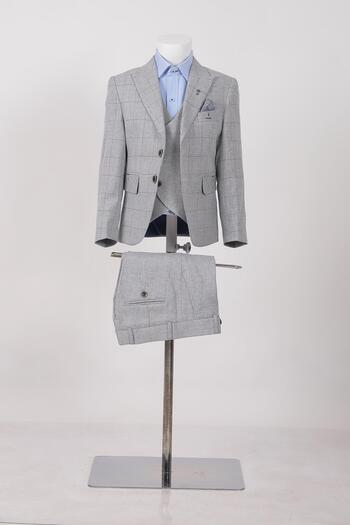 Doctor junior Boy's Checkered Suit - Shirtless /mnvs2286