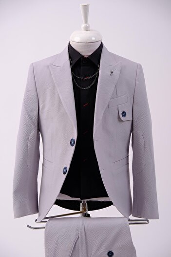 Doctor junior Seersucker Boy's Slim Fit Suit