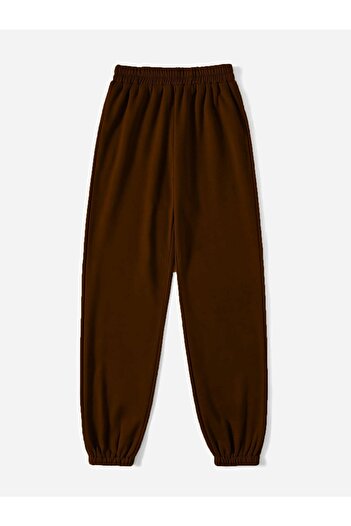DUBU BUTİK Γυναικείο καφέ Oversize Φούτερ -