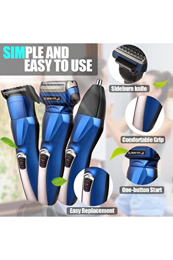 Primo Plus Electric Razor for Men, Upgrade 3 In1 Dry Wet Electric Shaver with Beard Trimmer, Nose Hair Trimmer