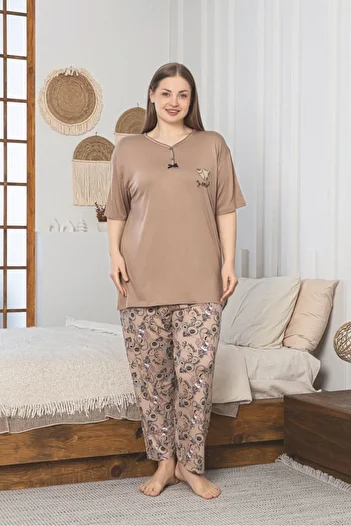 Asel Plus Size Lycra Combed Cotton Pajama Set