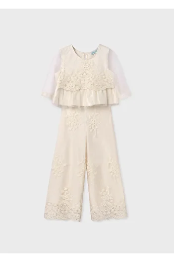 MAYORAL Abel&lula Lace Embroidered Pants Girls' Suit